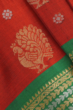 Collection of Simple Yet Elegant Brick Red Saree in a gallery layout