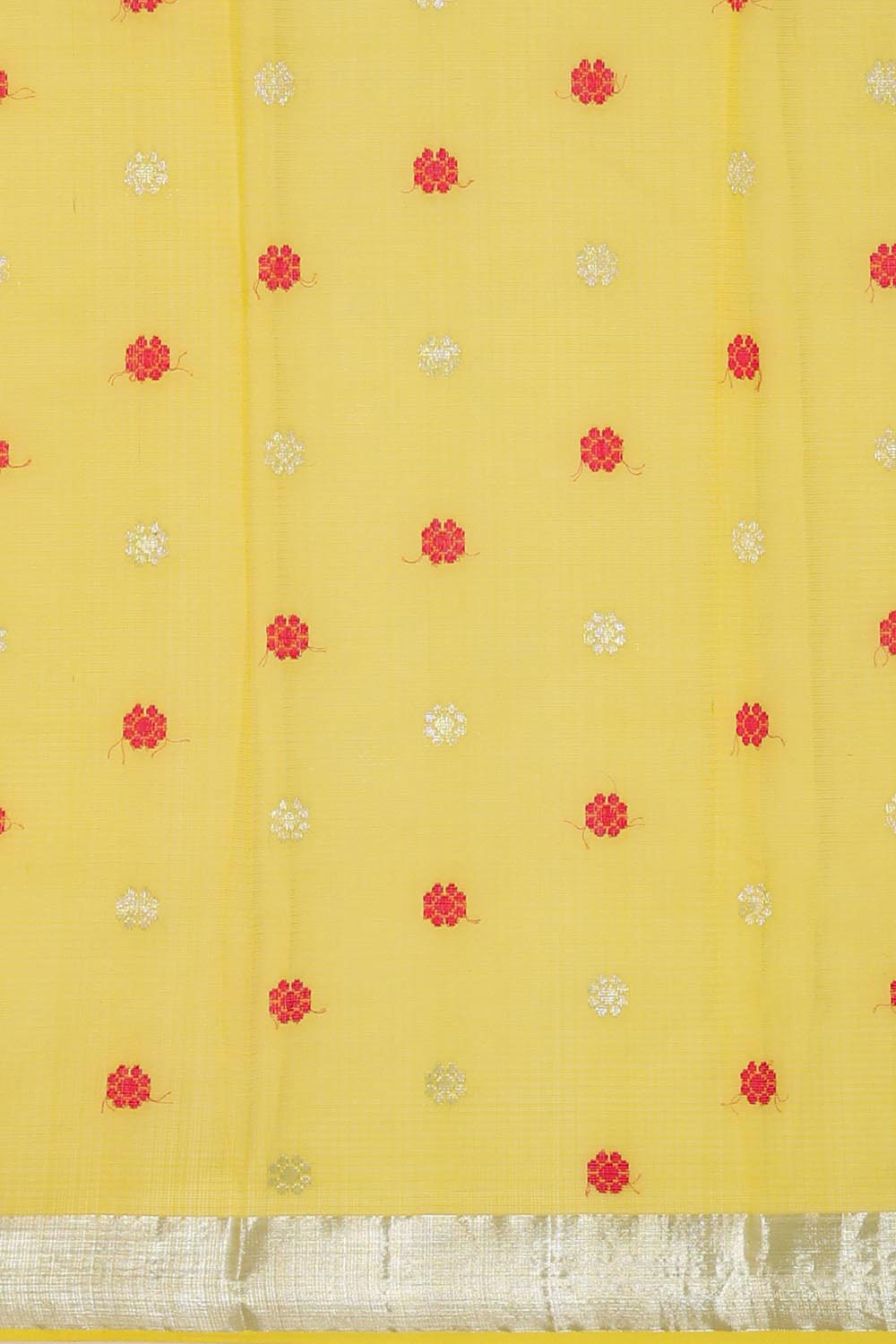 Image of Zari Kota Light Lemon Green Saree