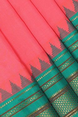 Image of Narayanpet Silk Peach Pink Saree