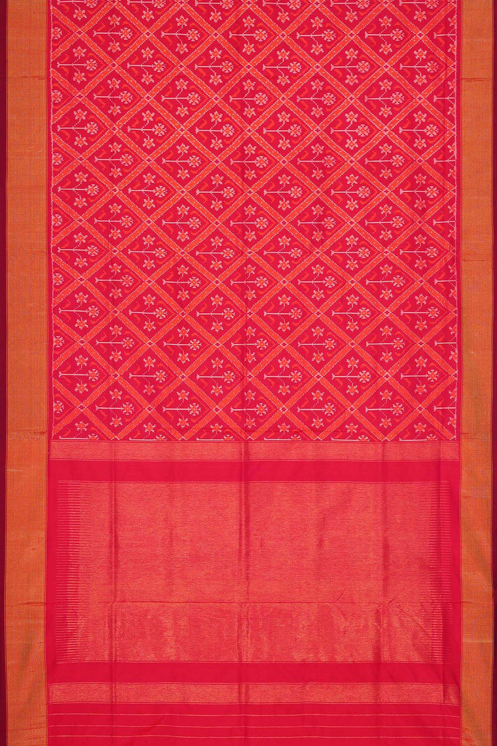 Collection of Pochampally Silk Ikat Pink Saree in a gallery layout