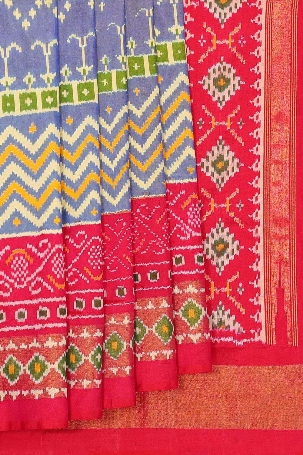 Collection of Pochampally Silk Ikat Smoky Purple Saree in a gallery layout