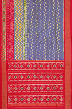 Collection of Pochampally Silk Ikat Smoky Purple Saree in a gallery layout