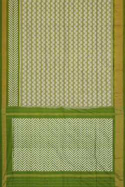 Collection of Pochampally Silk Ikat Green Saree in a gallery layout