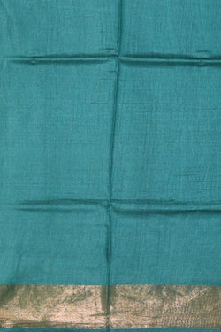 Image of Turquoise Pista Green Tussar Silk Saree