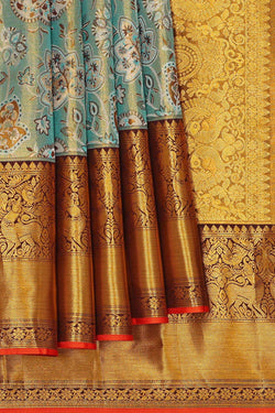 Image of Kanchipattu Brocade Sky Blue Saree