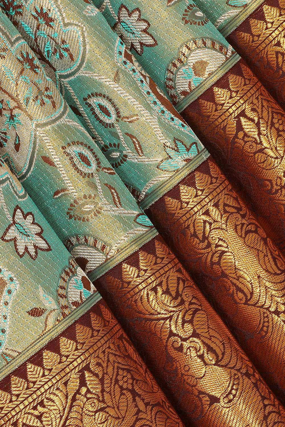 Kanchipattu Brocade Sky Blue Saree