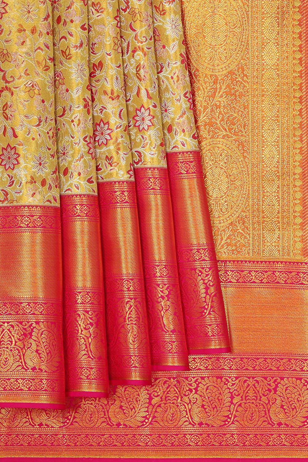 Kanchipattu Brocade Yellow Saree