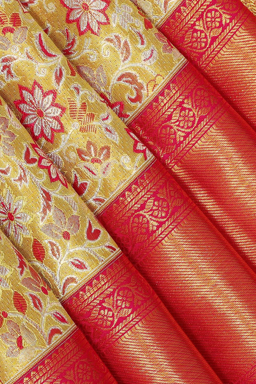 Kanchipattu Brocade Yellow Saree