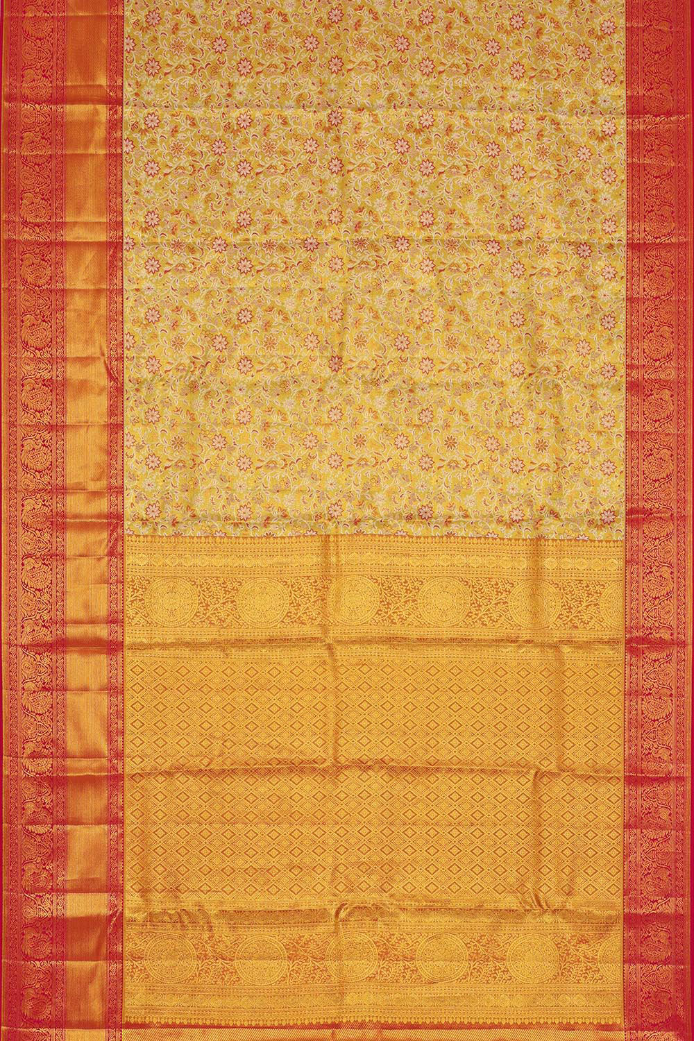 Kanchipattu Brocade Yellow Saree