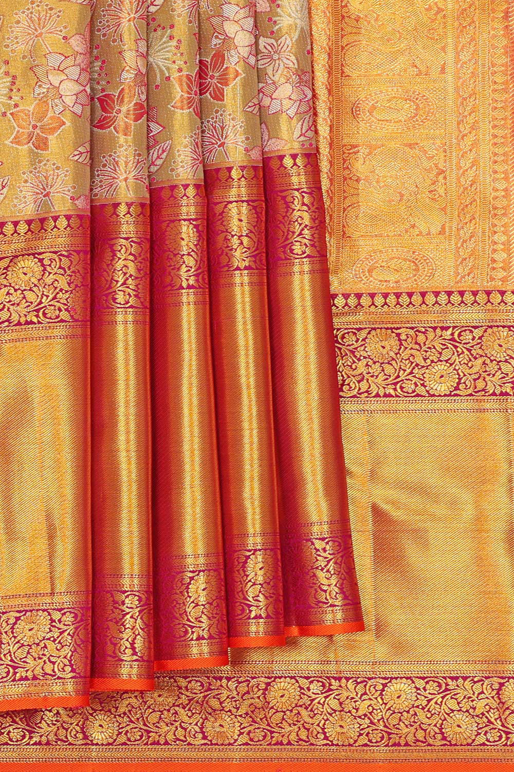 Kanchipattu Brocade Light-Green Saree