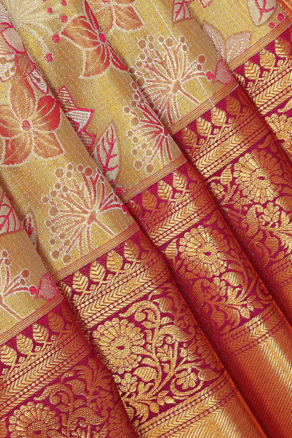 Kanchipattu Brocade Light-Green Saree