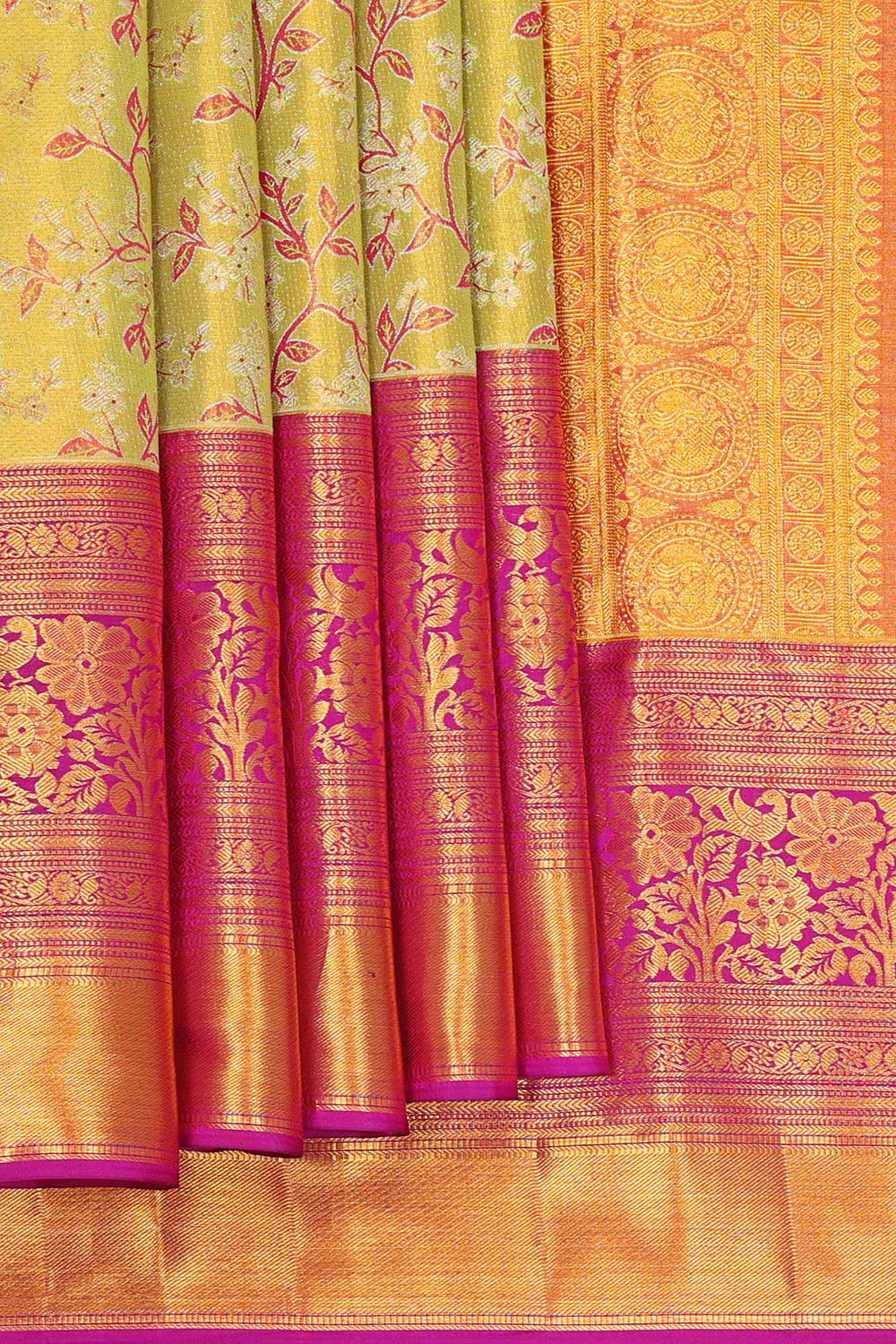 Kanchipattu Brocade Green Saree