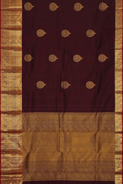 Image of Kanchipattu Maroon Brocade Saree