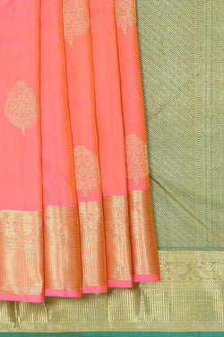 Image of Kanchipattu Peach Colour Saree