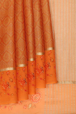 Collection of Crepe Orange Saree in a gallery layout