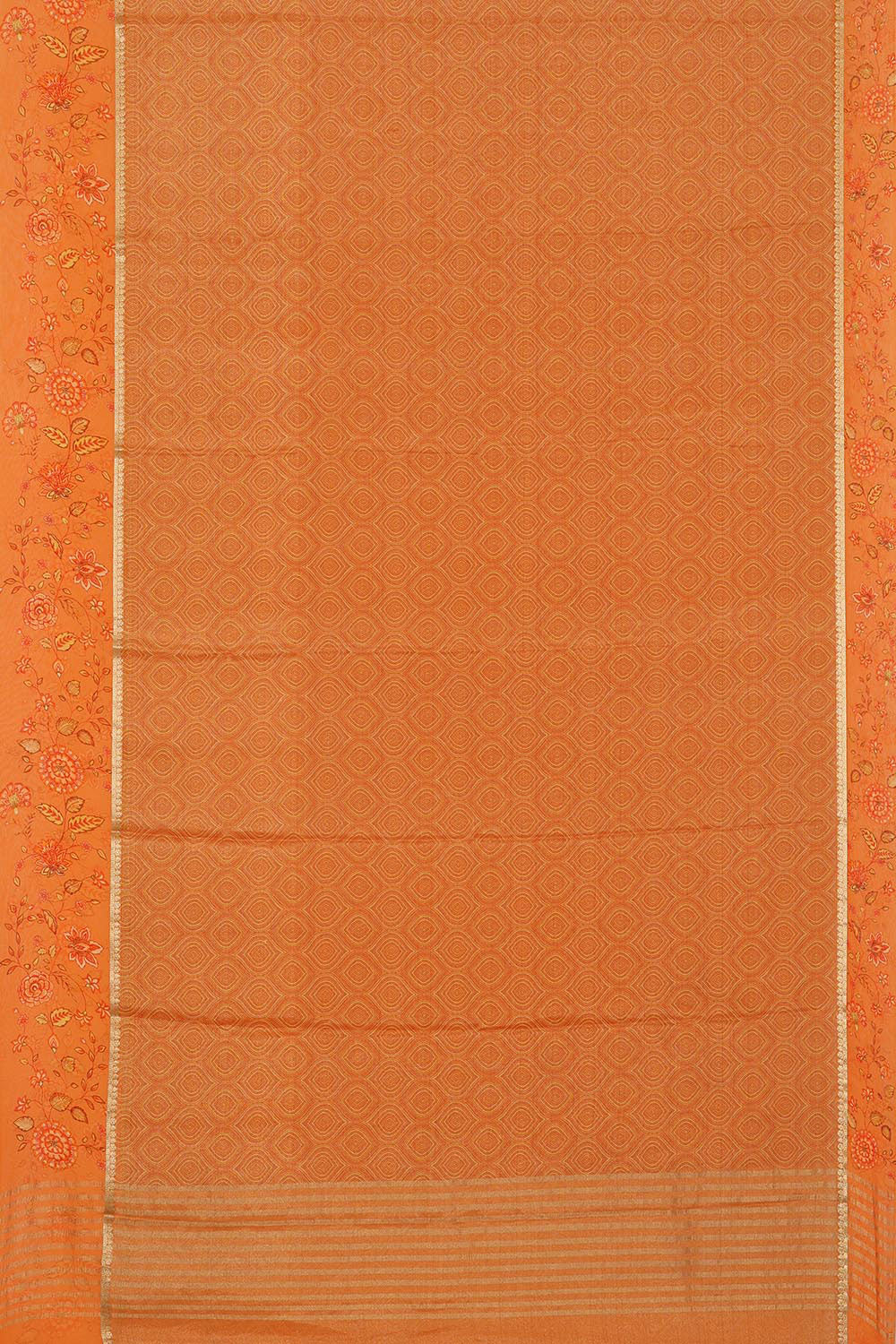 Image of Crepe Orange Saree