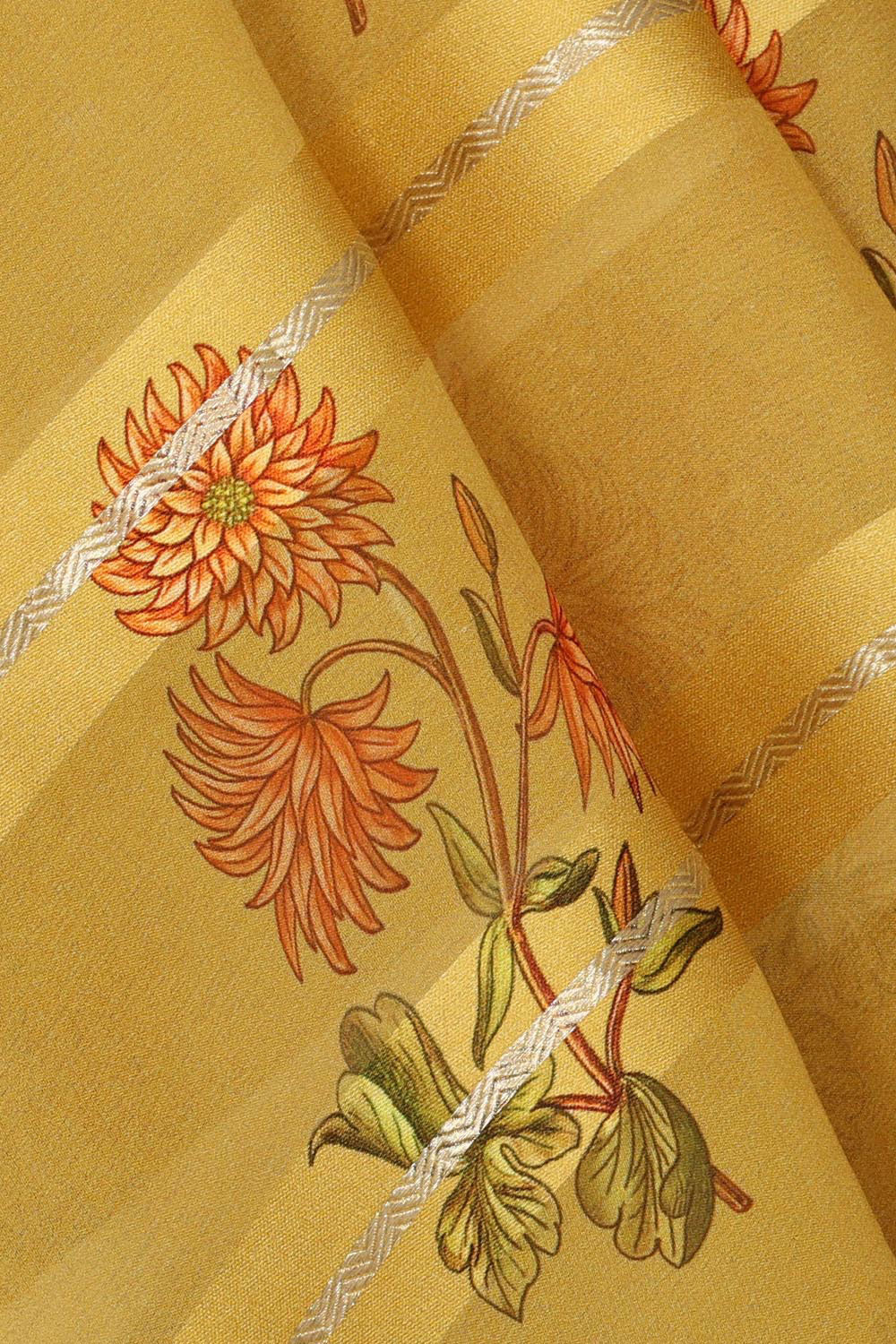 Collection of Crepe Silk Yellow Saree in a gallery layout