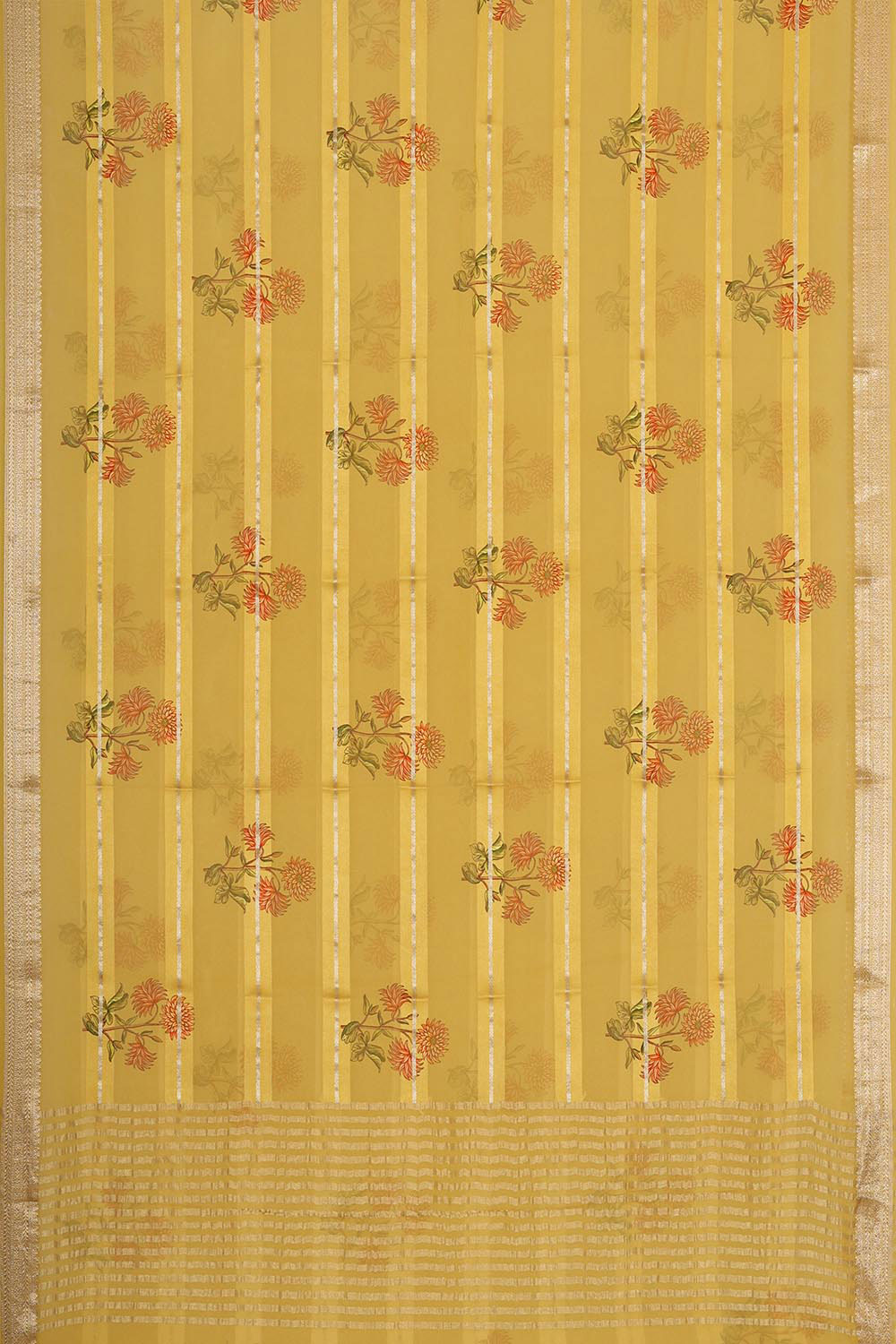 Collection of Crepe Silk Yellow Saree in a gallery layout