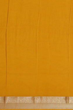 Collection of Crepe Fenugreek Yellow Saree in a gallery layout