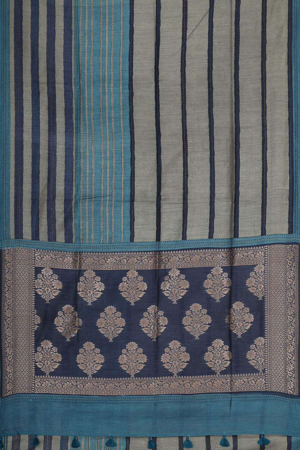 Tussar Silk Grey Saree