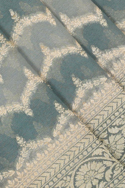 Collection of Banarasi Georgette Greenish Grey Saree in a gallery layout