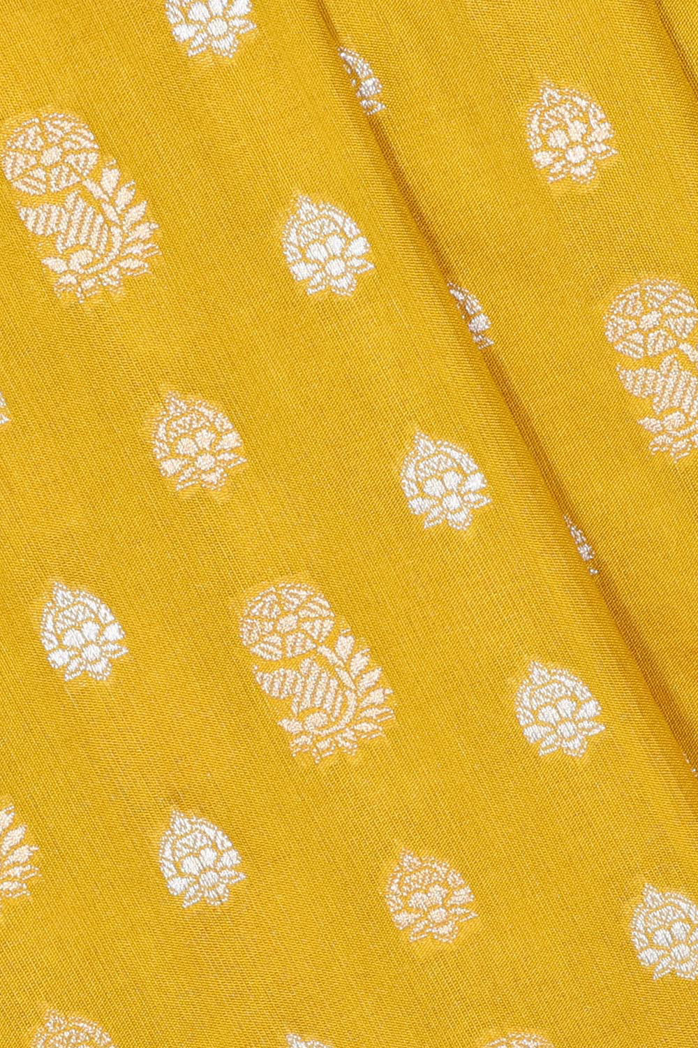 Collection of Banarasi Silk Mustard Yellow Saree in a gallery layout