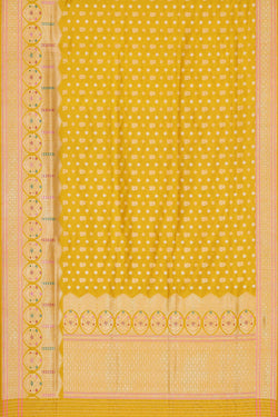 Collection of Banarasi Silk Mustard Yellow Saree in a gallery layout