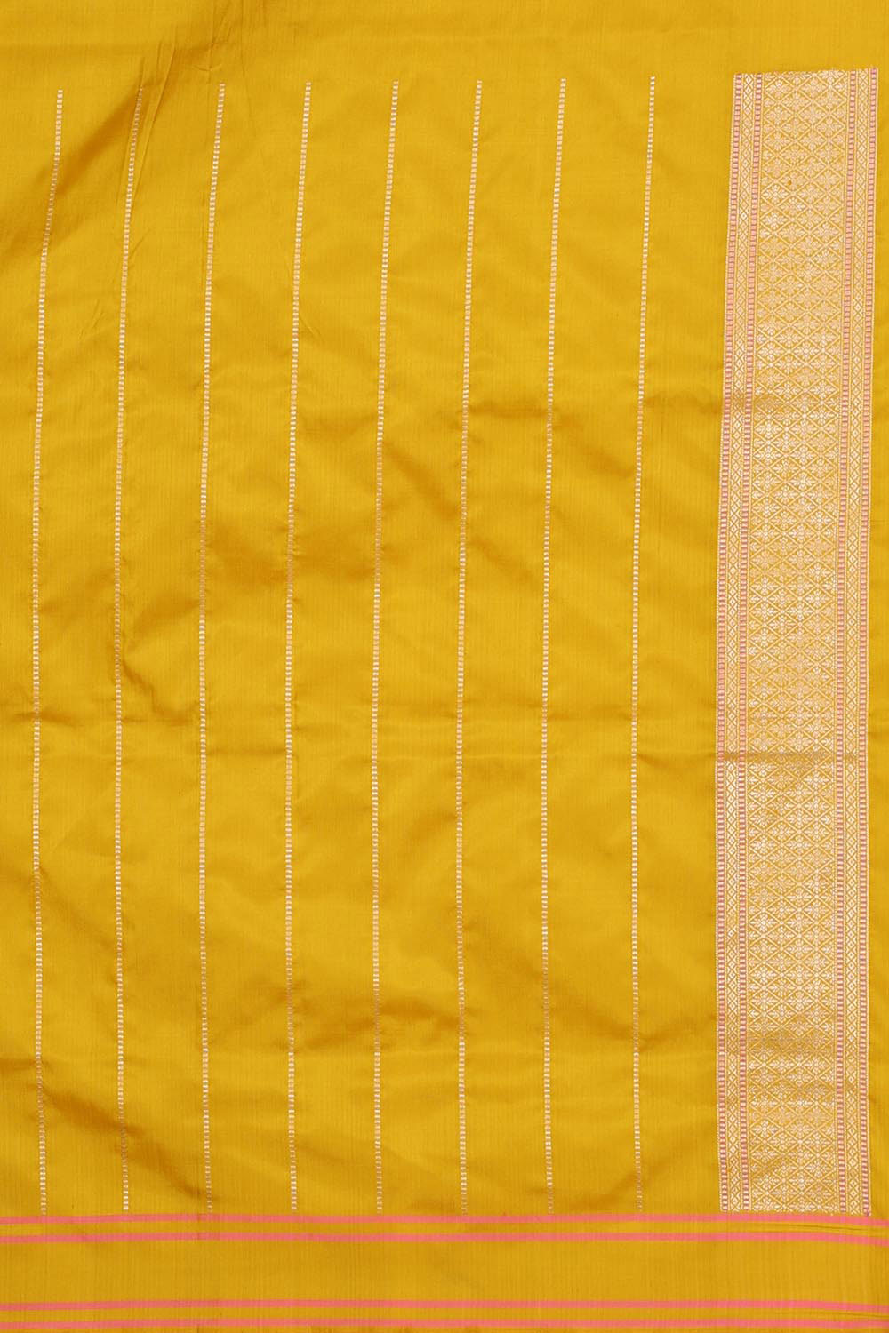 Collection of Banarasi Silk Mustard Yellow Saree in a gallery layout