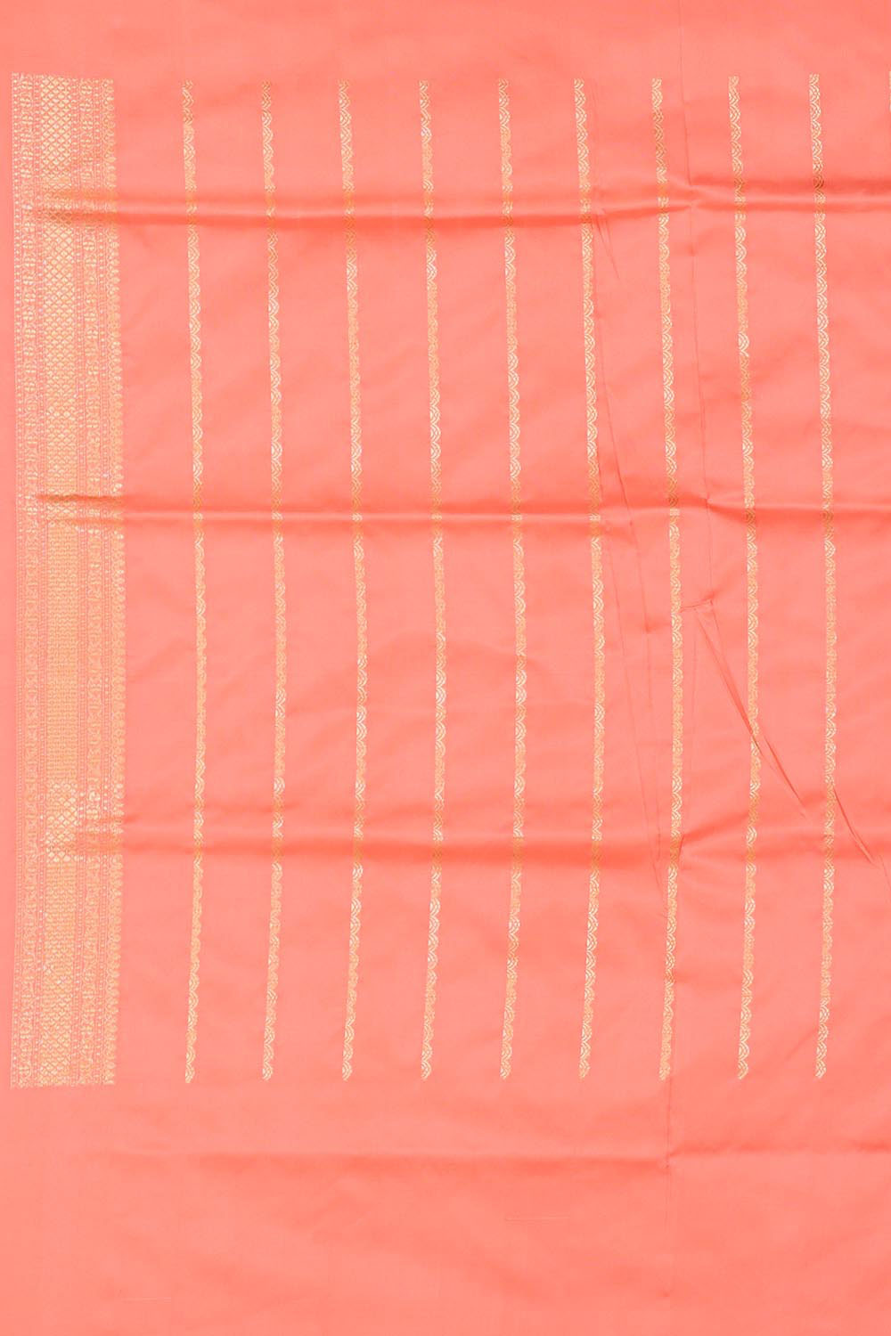 Image of Banarasi Silk Peach Saree