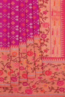 Collection of Banarasi Silk Magenta Pink Saree in a gallery layout