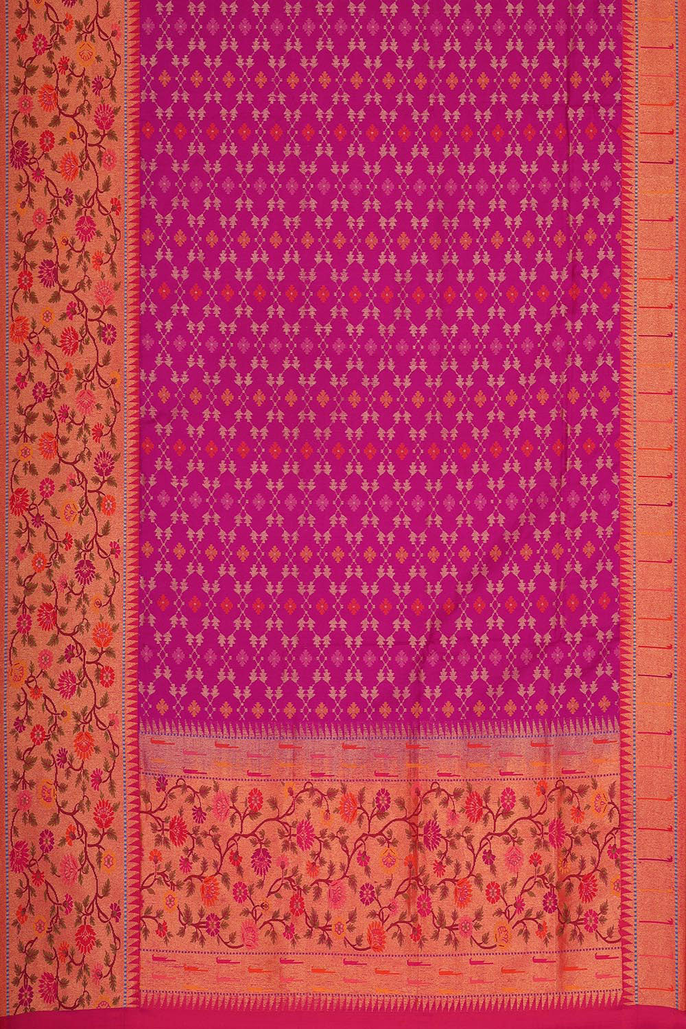 Collection of Banarasi Silk Magenta Pink Saree in a gallery layout