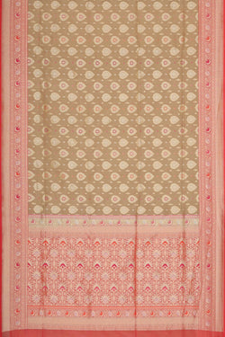 Collection of Banarasi Kora Silk Beige Saree in a gallery layout