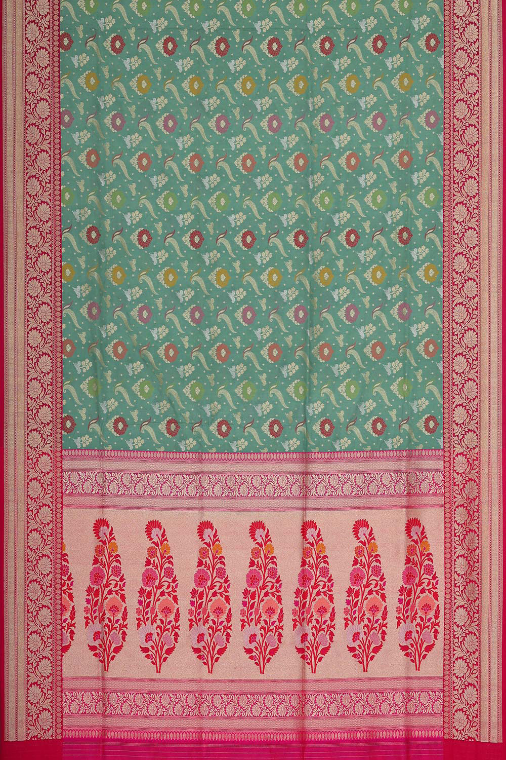 Image of Banarasi Silk Sea Green Saree