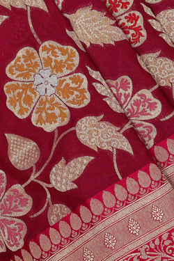 Collection of Banarasi Silk Plum-Pink Saree in a gallery layout