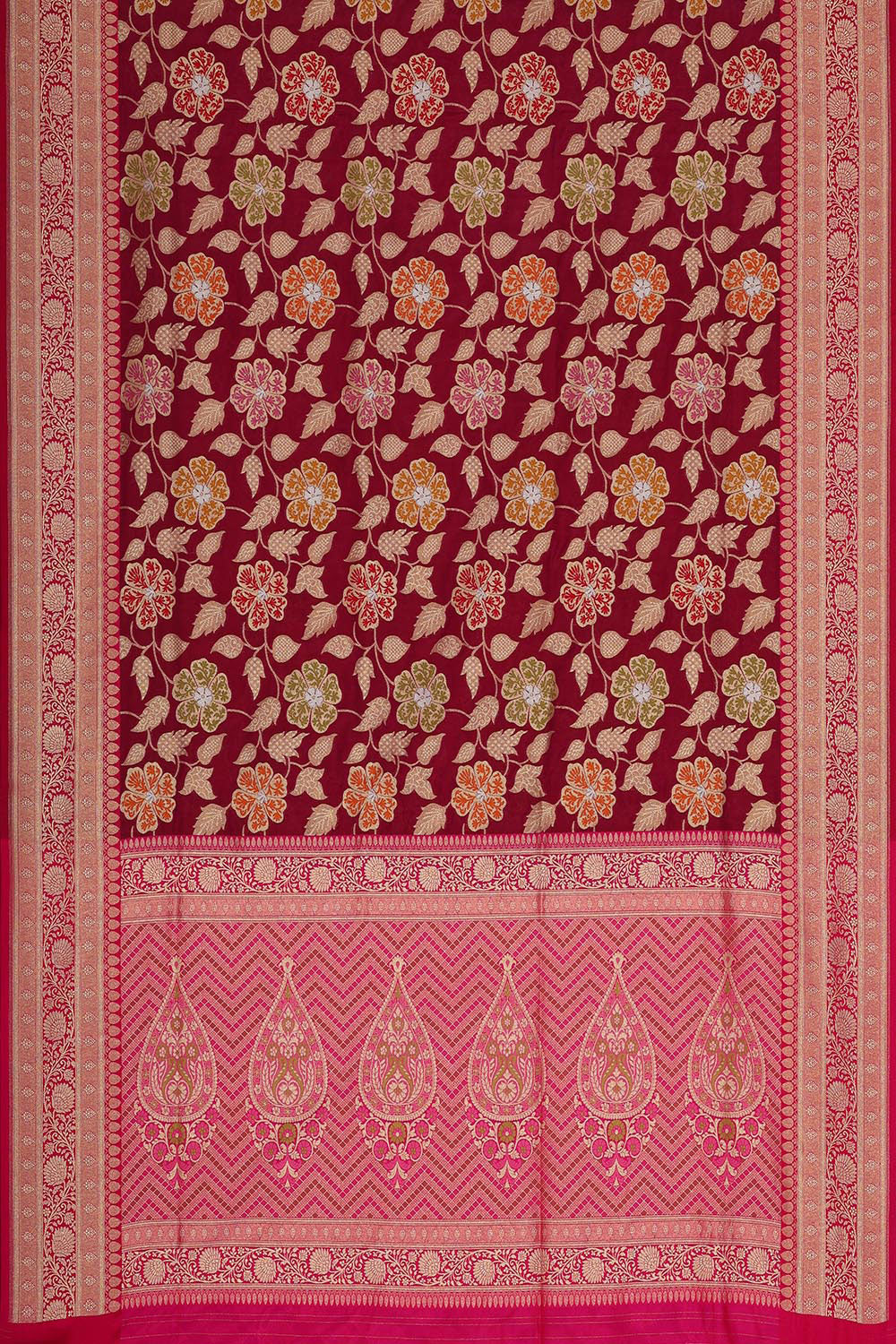 Collection of Banarasi Silk Plum-Pink Saree in a gallery layout