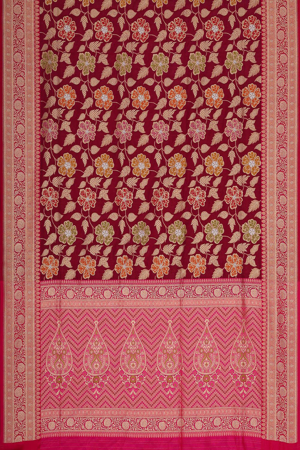 Image of Banarasi Silk Plum-Pink Saree