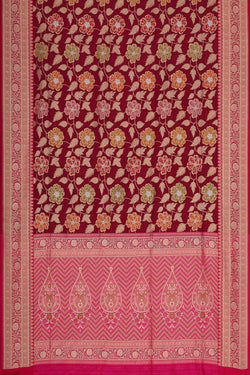 Collection of Banarasi Silk Plum-Pink Saree in a gallery layout