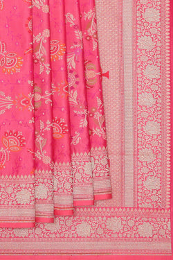 Collection of Banarasi Silk Pink Saree in a gallery layout