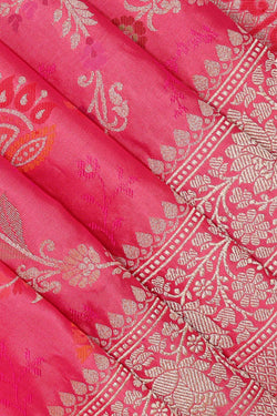 Collection of Banarasi Silk Pink Saree in a gallery layout