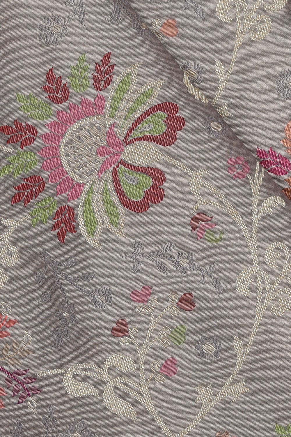 Image of Banarasi Silk Grey Saree