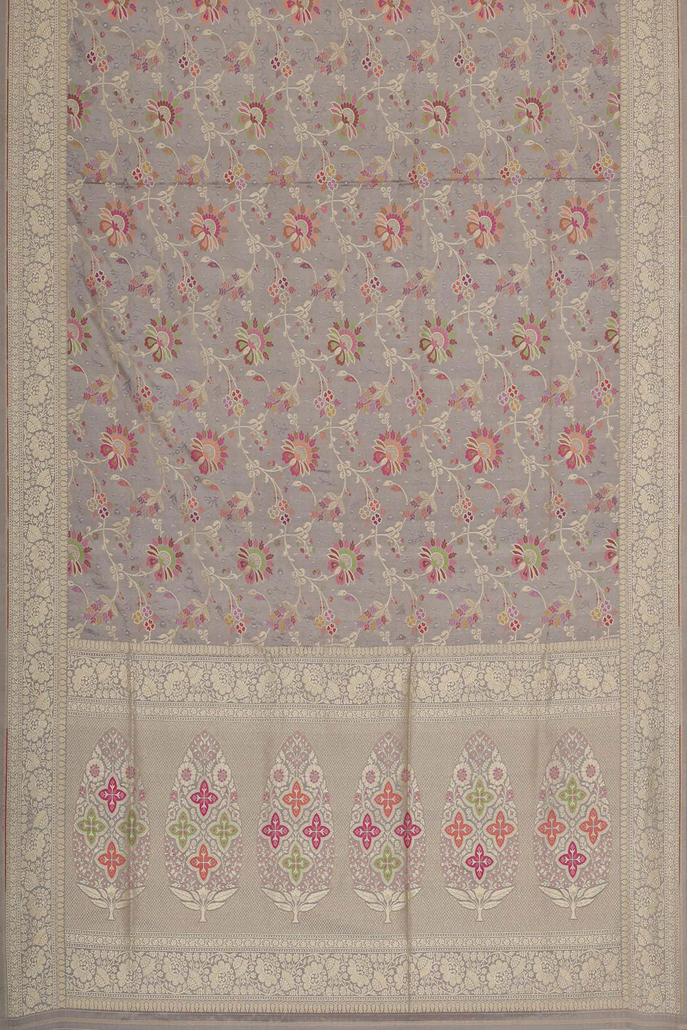 Image of Banarasi Silk Grey Saree