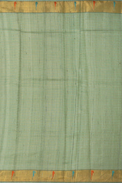 Image of Tussar Silk Sea Green Saree