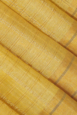 Image of Tussar Silk Golden Yellow Saree