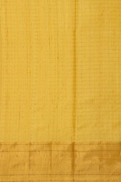 Image of Tussar Silk Golden Yellow Saree