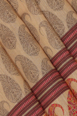 Image of Tussar Moonga Silk Beige Saree