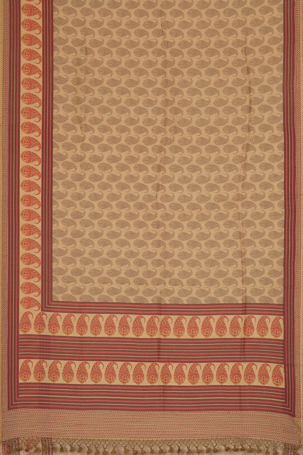 Tussar Moonga Silk Beige Saree