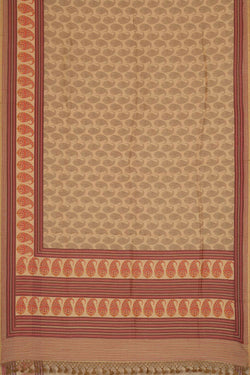 Image of Tussar Moonga Silk Beige Saree