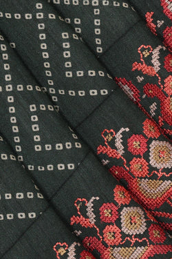 Collection of Tussar Moonga Silk Black Saree in a gallery layout