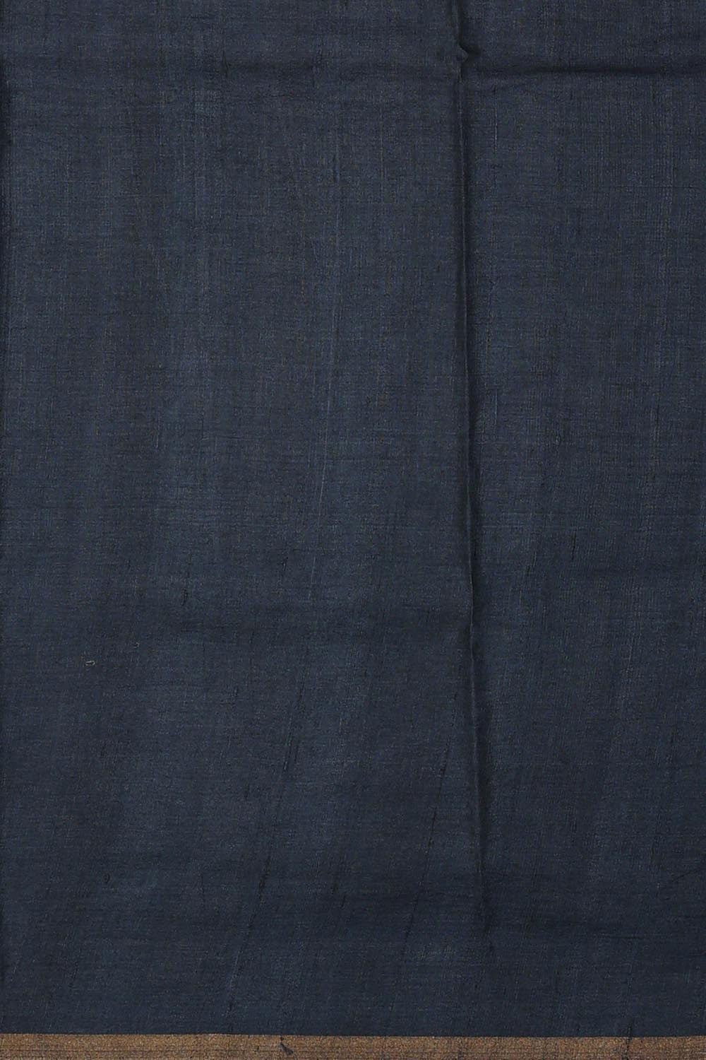 Collection of Tussar Silk Navy Blue Saree in a gallery layout