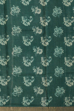 Image of Tussar Silk Teal Green Saree